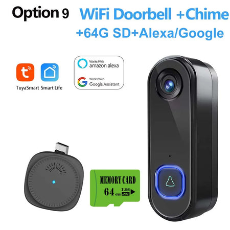 TUYA Doorbell Camera &ndash; 1080P Video, Alexa, Google Home Option 9