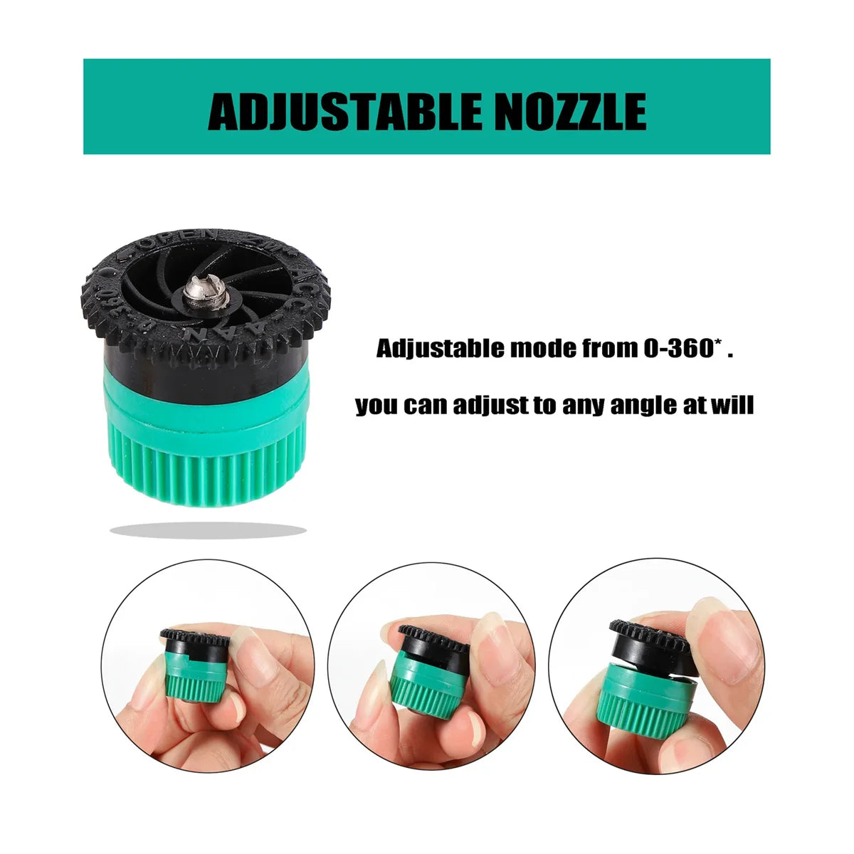 360&deg; Adjustable Popup Watering Sprinkler Nozzle for Efficient Garden Irrigation