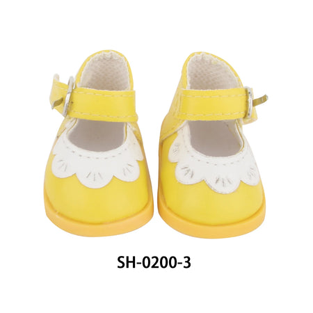 Charming 5.5CM PU Leather Mini Doll Shoes with Heart Bow for 14-Inch Dolls SH-0200-3