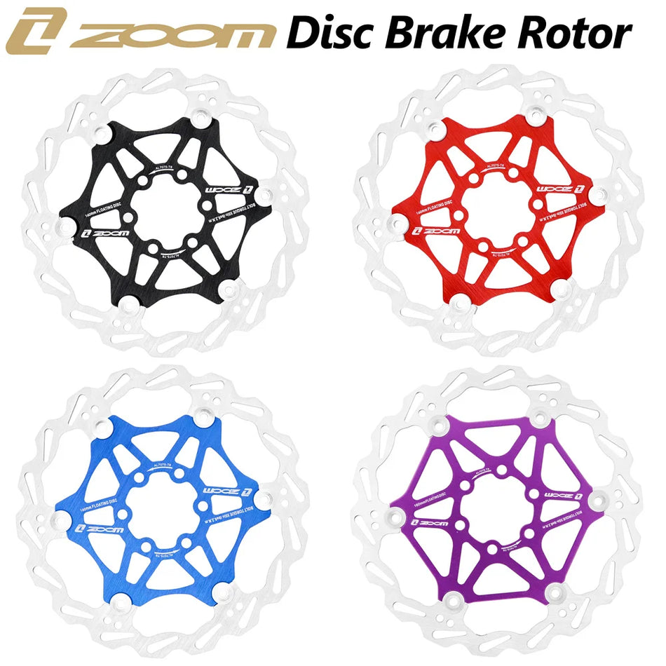 Zoom UltraLight Anodized Mountain Bike Disc Brake Rotor With 6-Bolt Mount 160/180/203mm