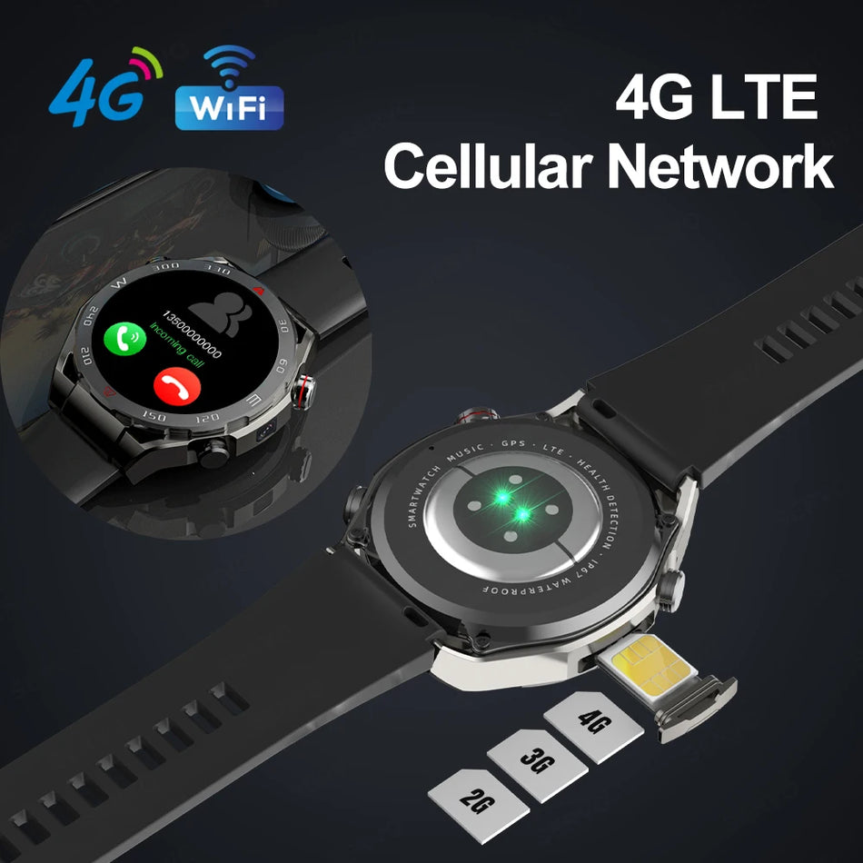 🟠 Оригинальный 4G 64G Smart Watch Ultra Men Google Play Store Sim Sim -карта.