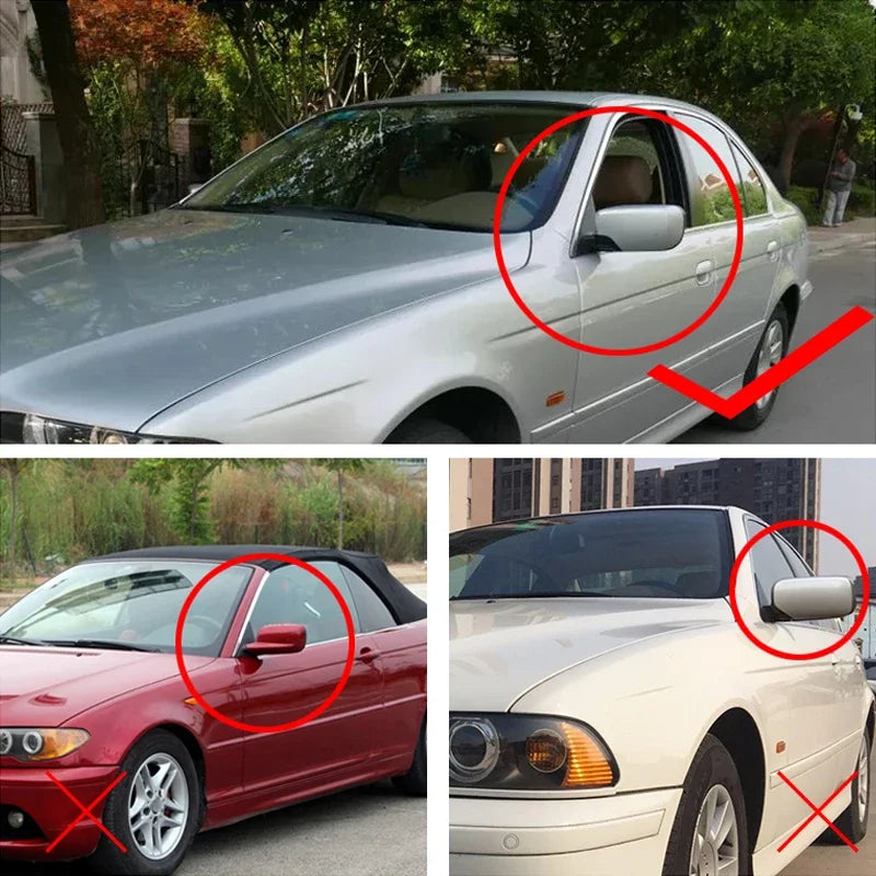 Tampas de Espelhos Laterais em Fibra de Carbono Pretas para BMW E46
