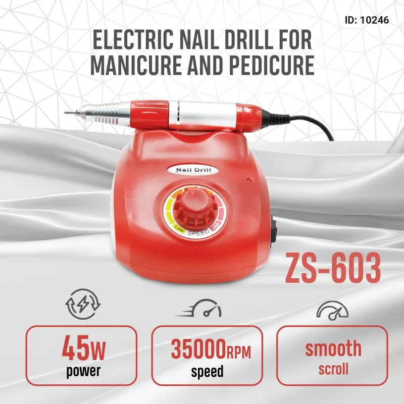 Electric Nail Drill Kit &ndash; Includes Sanding Pads And Bits
