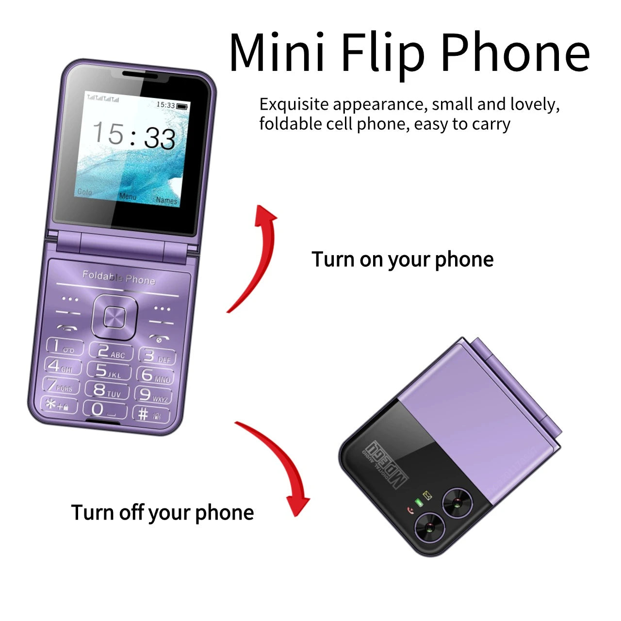 Beauty Foldable Pocket Mobile Phone &ndash; 4 Sim Card Support