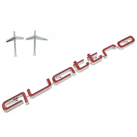 High-Quality 3D ABS Front Grille Emblem for Audi Quattro A3 A4 A5 A6 A6L A7 A8 Q3 Q5 Q7 S3 S4 S5 RS3 RS4 RS6 Badges Silver Red