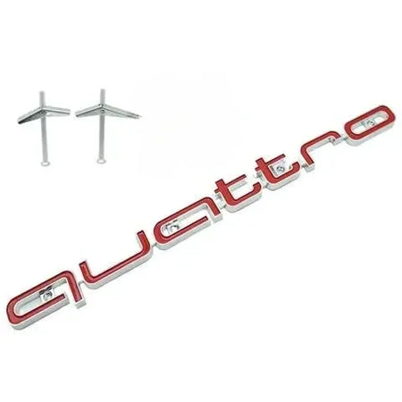 High-Quality 3D ABS Front Grille Emblem for Audi Quattro A3 A4 A5 A6 A6L A7 A8 Q3 Q5 Q7 S3 S4 S5 RS3 RS4 RS6 Badges Silver Red