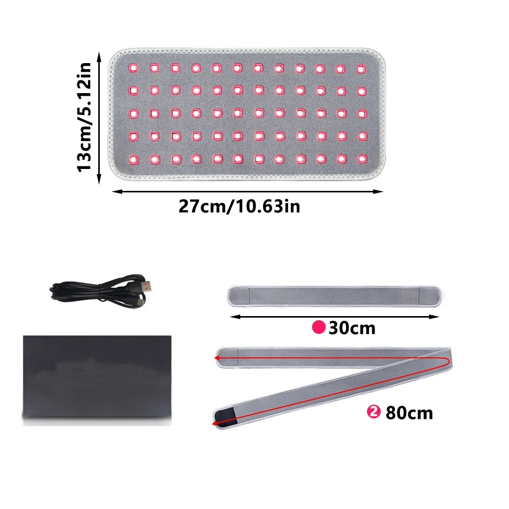 Red Infrared LED Light Belly Slimming Pad &ndash; Fat Burning 60Leds With Box-Grey