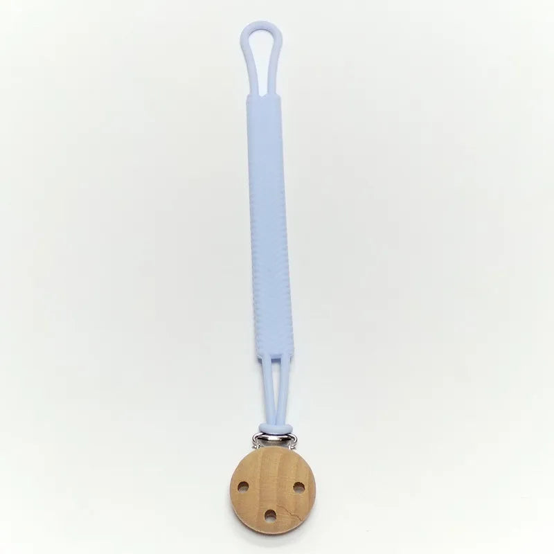 Baby Silicone Teether Chain &ndash; Anti-Drop Design for Pacifiers Sky blue