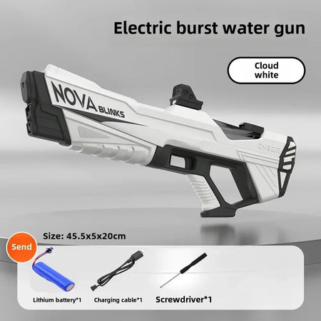 Automatic Electric Water Gun for Kids - High Capacity with Self-Absorption for Epic Outdoor Summer Water Battles WHITE