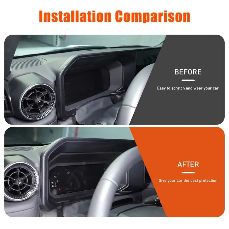 Защитная рамка панели приборов из матового черного ABS для Toyota LC250 Prado