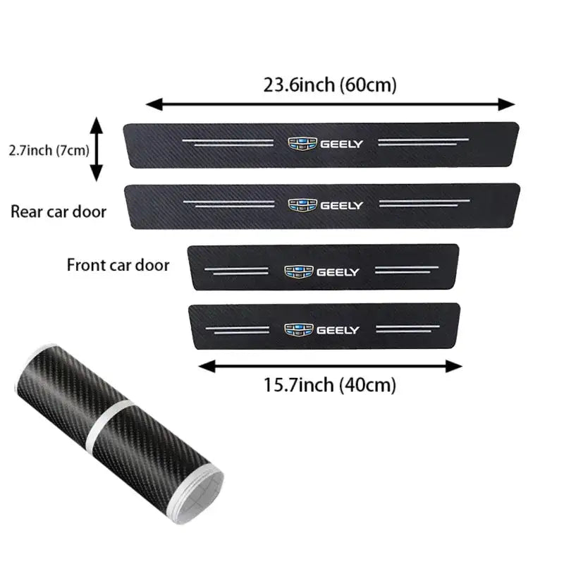 Carbon Fiber Car Door Sill Protector Sticker For Geely Cars