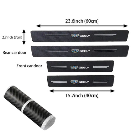 Carbon Fiber Car Door Sill Protector Sticker For Geely Cars