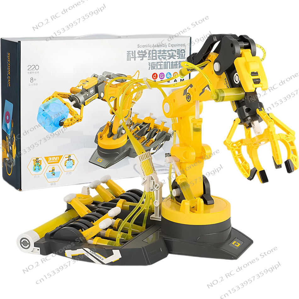 DIY 3-in-1 Hydraulischer Roboterarm-Kit für Kinder, Wissenschaftsexperiment-Spielzeug