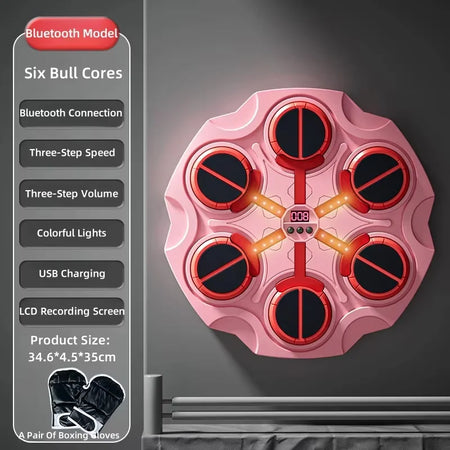 YH-6-3670 - Bluetooth Music Boxing Trainer for Home Fitness Bluetooth Pink / CHINA