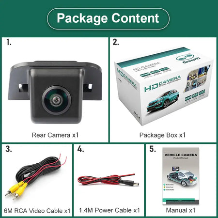GreenYi CCD AHD 1920x1080P Night Vision Car License Plate Light Rear View Camera For Toyota Prius 2011-2014 Trunk Reserved Hole by InterCyprus Trading Ltd
