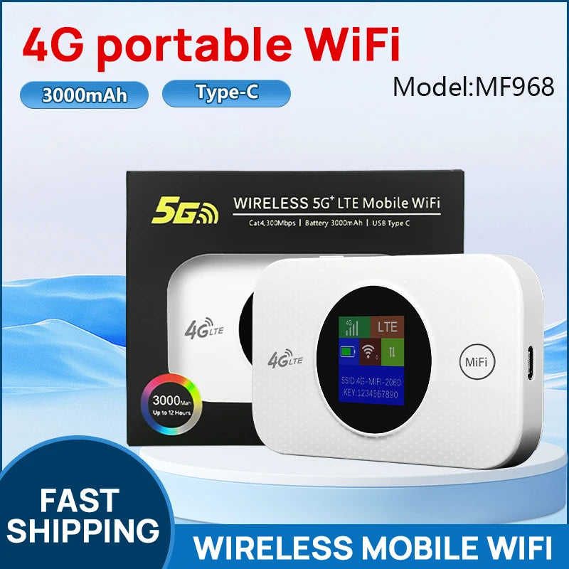 Xiaomi 4G LTE Pocket Router MiFi &ndash; Long Battery 3000mAh White LCD Asian Vers