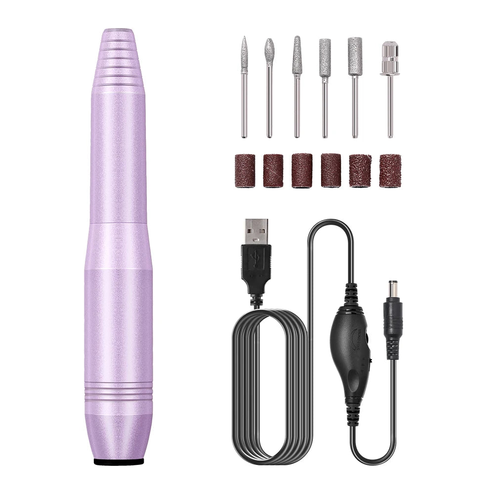 Yikoolin Electric Nail Drill &ndash; Portable Mini Nail Drill Pure Purple