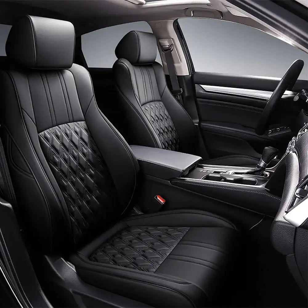 Honda Accord X Faux Leather Full Coverage Custom Seat Covers black / CHINA