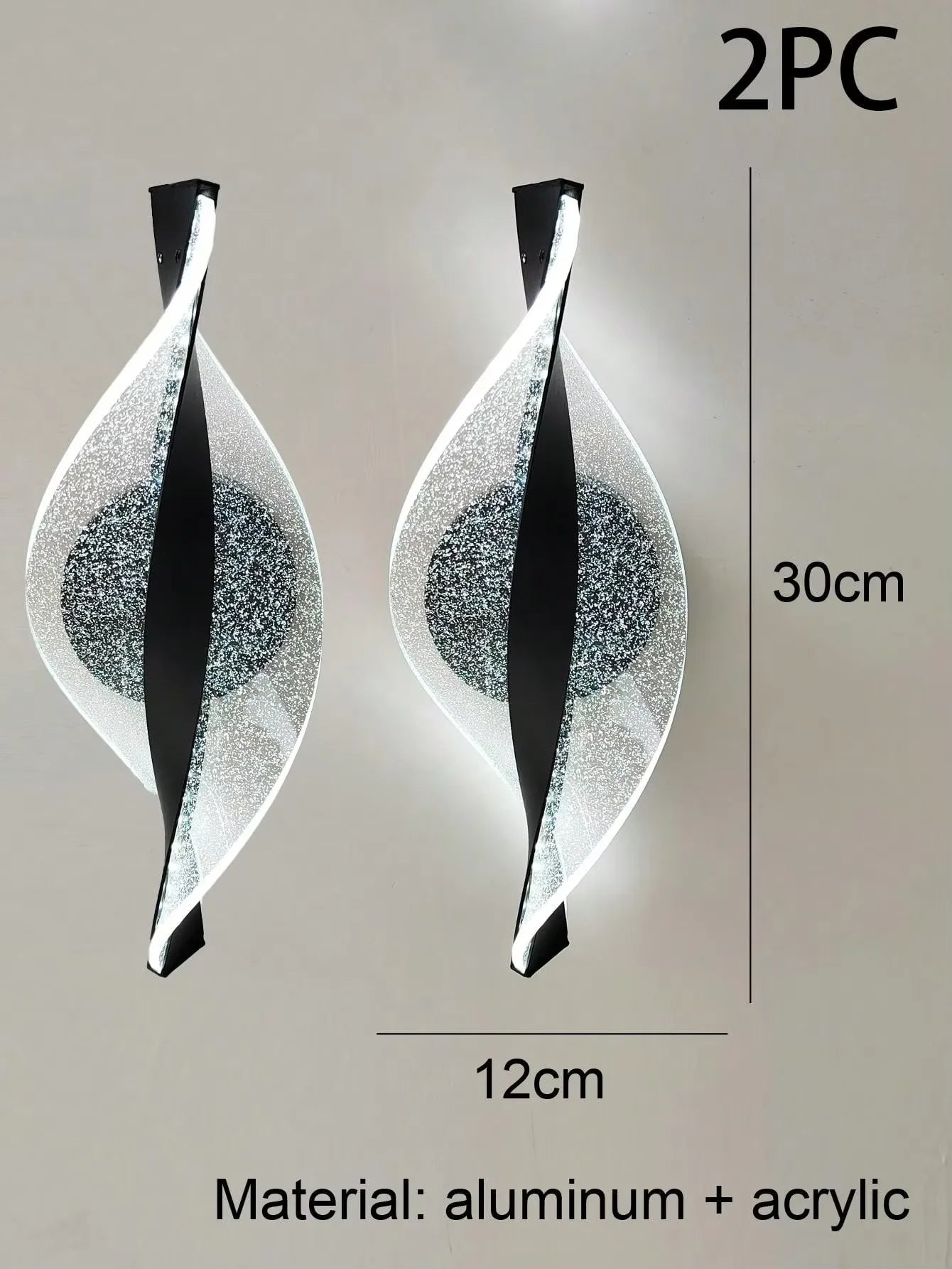 Acrylic 1pc Gold/Black Modern Wall Sconce &ndash; LED Lighting 2PC-black-xuehua