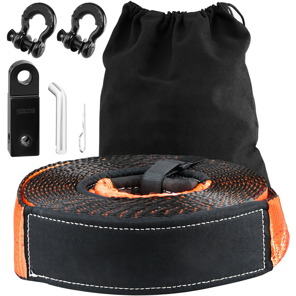 Kit di recupero con verricello per fuoristrada – Cinghia di traino da 30.000 libbre