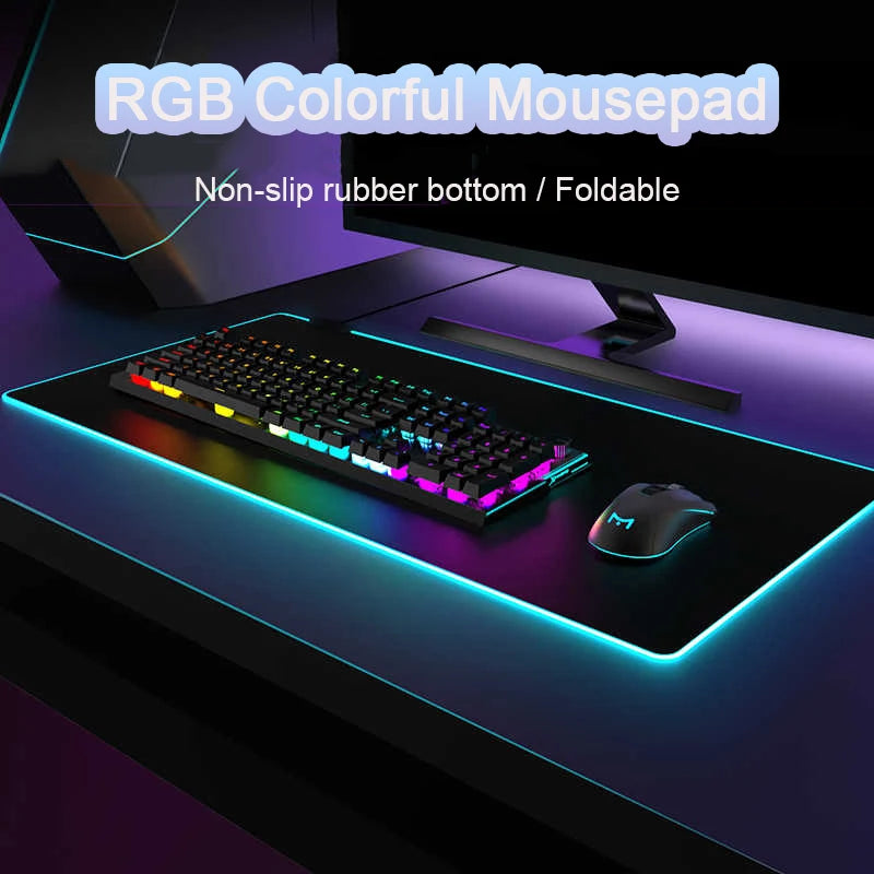 RGB LED gaming musemåtte skrivebordsmåtte stor vandtæt
