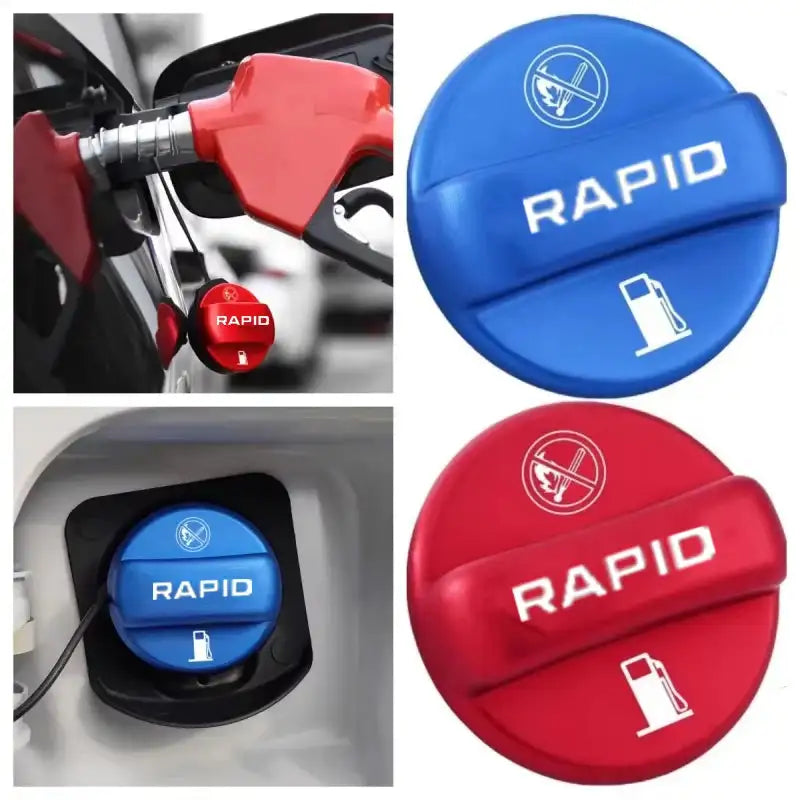 3D Alloy Fuel Tank Cap 1to1 For Skoda Rapid 2019 2025 Blue