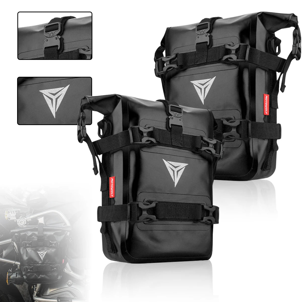 SOYAVISION Motorcycle Bumpers Bag &ndash; Waterproof Tool Storage Solution 2PCS Black 1