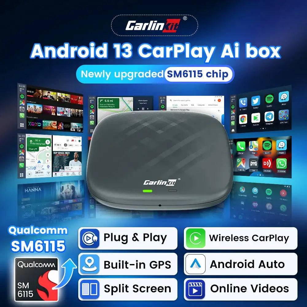 Carlinkit Wireless CarPlay Android 13 TV Box 128G SM6115