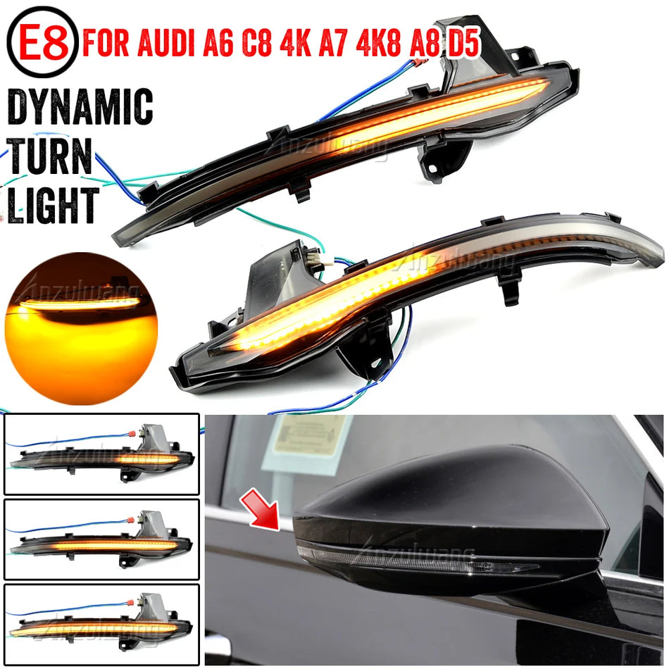 Sequential Dynamic Turn Signal Lights For Audi A6 C8 A7 A8 Side Mirror