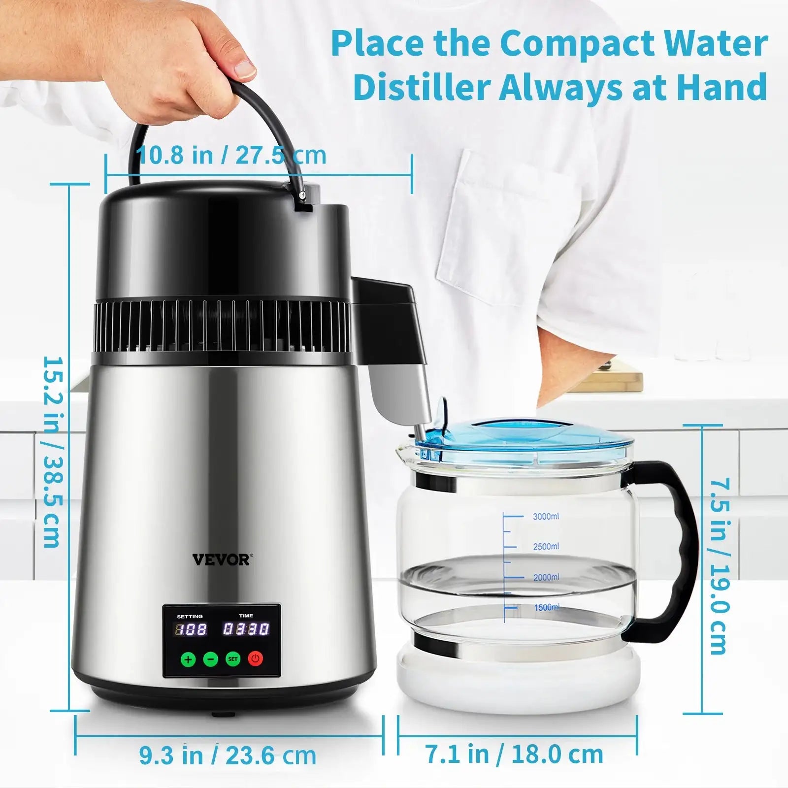 4L Water Distiller With Touch Screen 1 L Per Hour