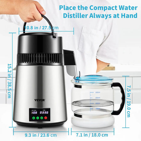 4L Water Distiller With Touch Screen 1 L Per Hour
