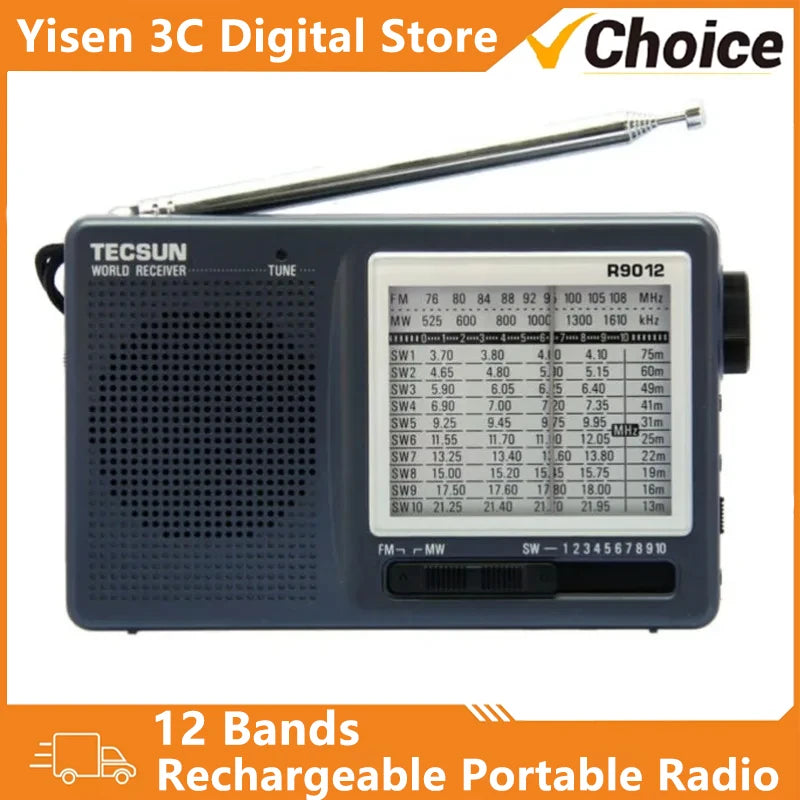 Opansten R-9012 &ndash; Rechargeable Portable 12 Band Radio