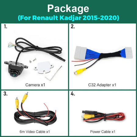 GreenYi Car Rear View Camera For Renault Kadjar 2015~2020 R-link 2 Original Stereo OEM Factory Screen Plug & Play Adapter 32Pin by InterCyprus Trading Ltd