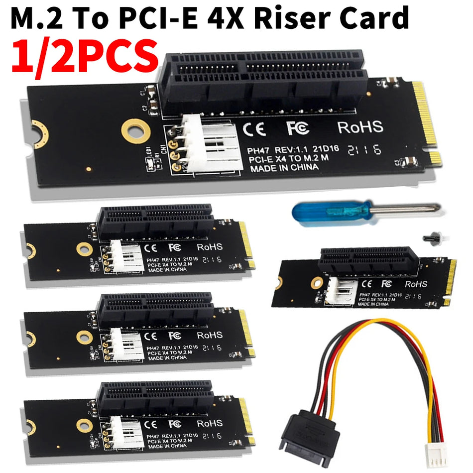 NGFF M.2 zu PCIe 4X Strom Riser Adapter für X1 X4 X8 X16