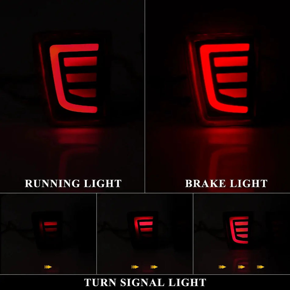 LED Bumper Reflector Lights For Mitsubishi Pajero Shogun V97 V98 V87 V93 V95 Montero 2007 - 2020 Dynamic Turn Signal Brake Lamps by InterCyprus Trading Ltd