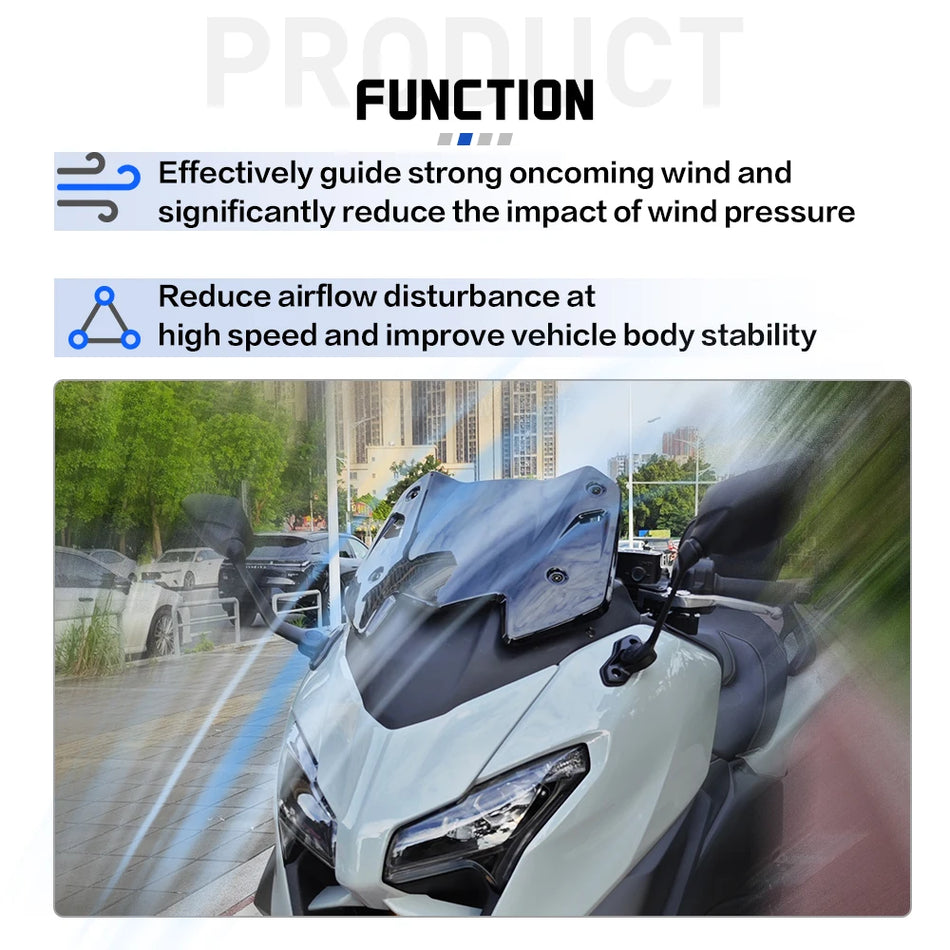 Defletor de Para-brisas Yamaha TMAX 560 para Tech Max 2022-2026 Feito de PC, Escudo Transparente para Clima para Touring