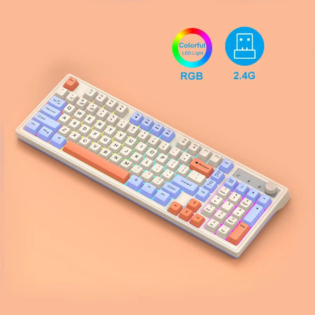 Kebidumei Dual Bluetooth Mechanical Keyboard &ndash; Dual Wireless Only 2.4G Blue