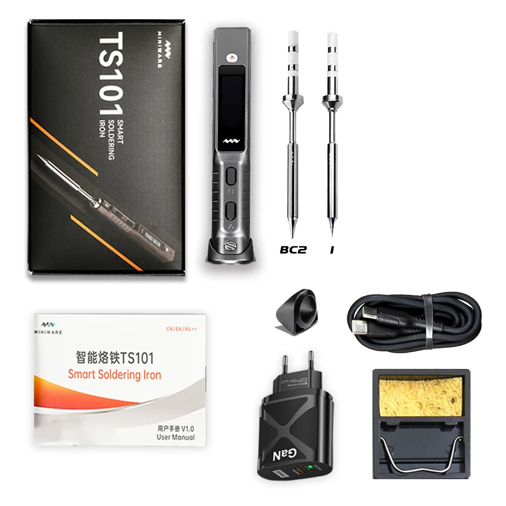 Mini Original TS101 Soldering Iron &ndash; Adjustable Temperature TS-BC2 and TS-I / UK Plug