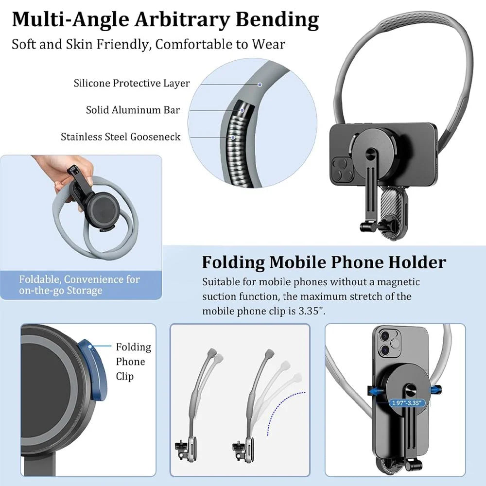 Magnetic Neck Mount Holder &ndash; Multi-Angle Flexibility for Smartphones