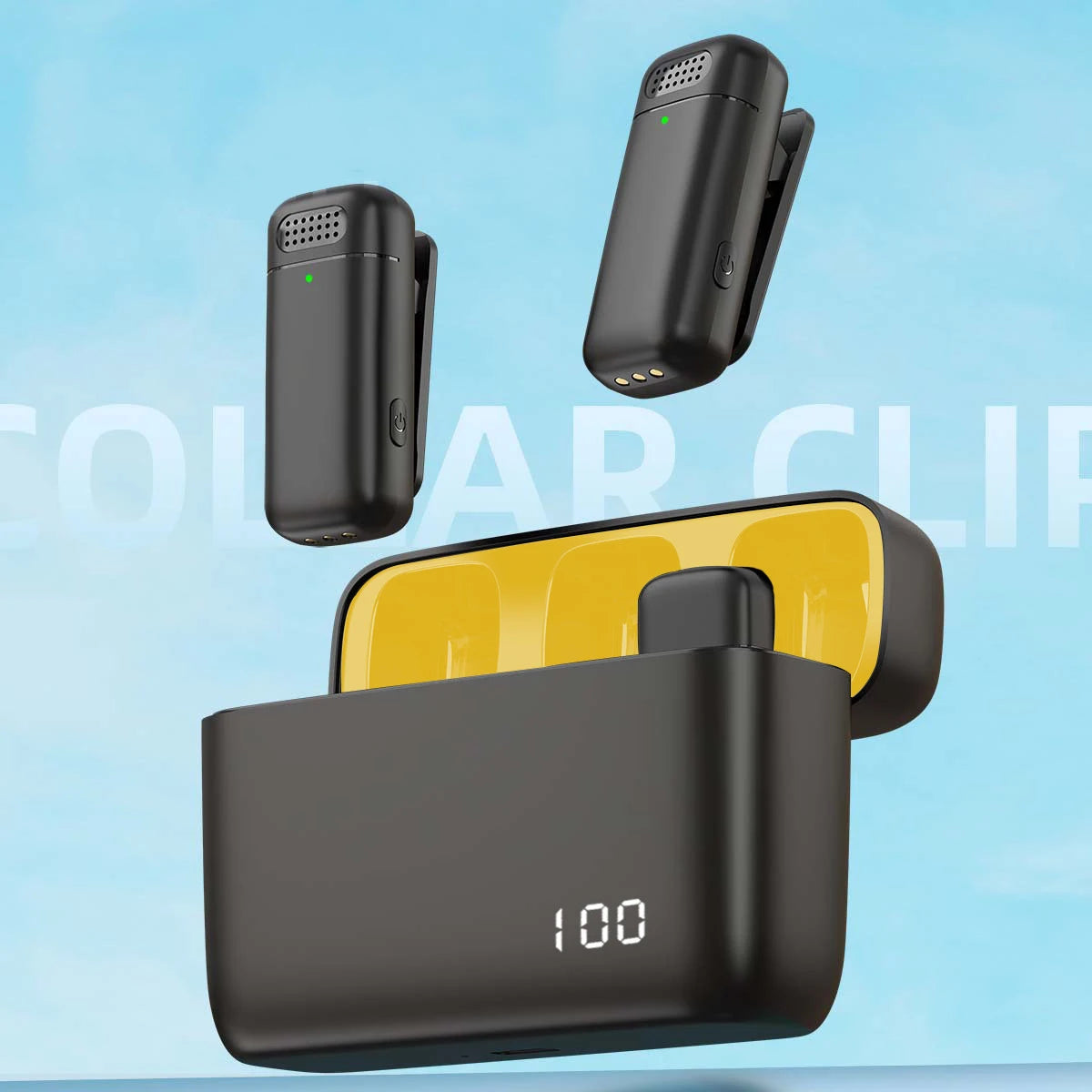 Wireless Lavalier Microphone with Charging Case for iPhone and Android