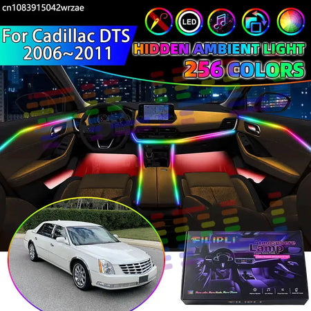 For Cadillac DTS 2006~2011 2007 2008 RGB Car Interior Ambient Lights Strips Breathing Lighting Kit App Control LED strips Auto by InterCyprus Trading Ltd