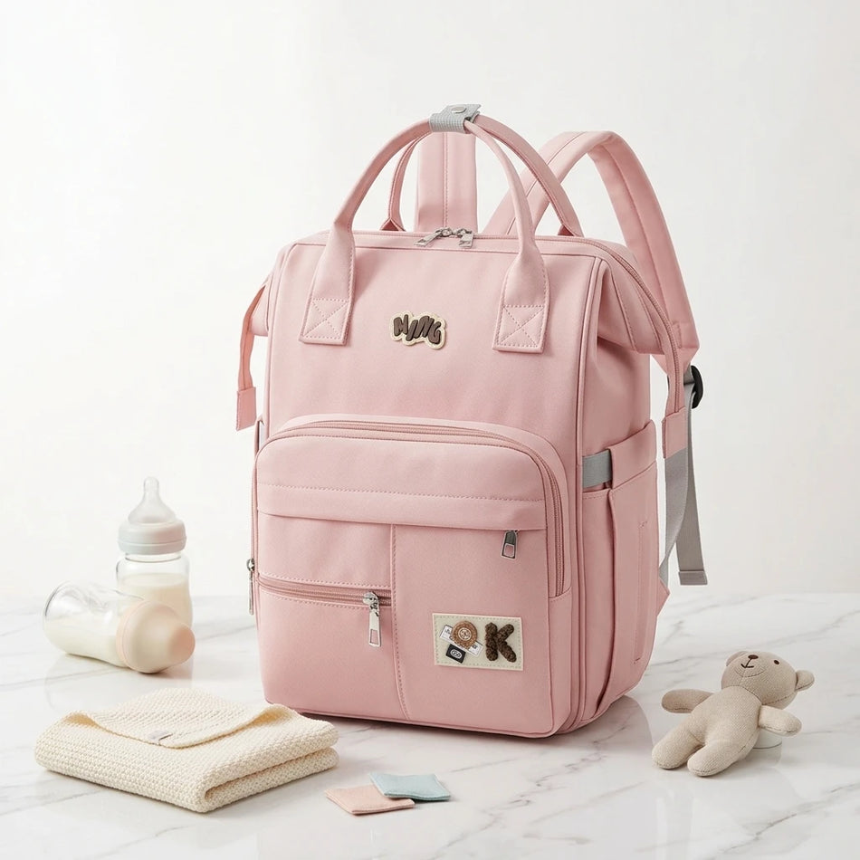 Premium wasserdichter Schwangerschaftsbeutel mit Organizer für Babybedarf, Rosa