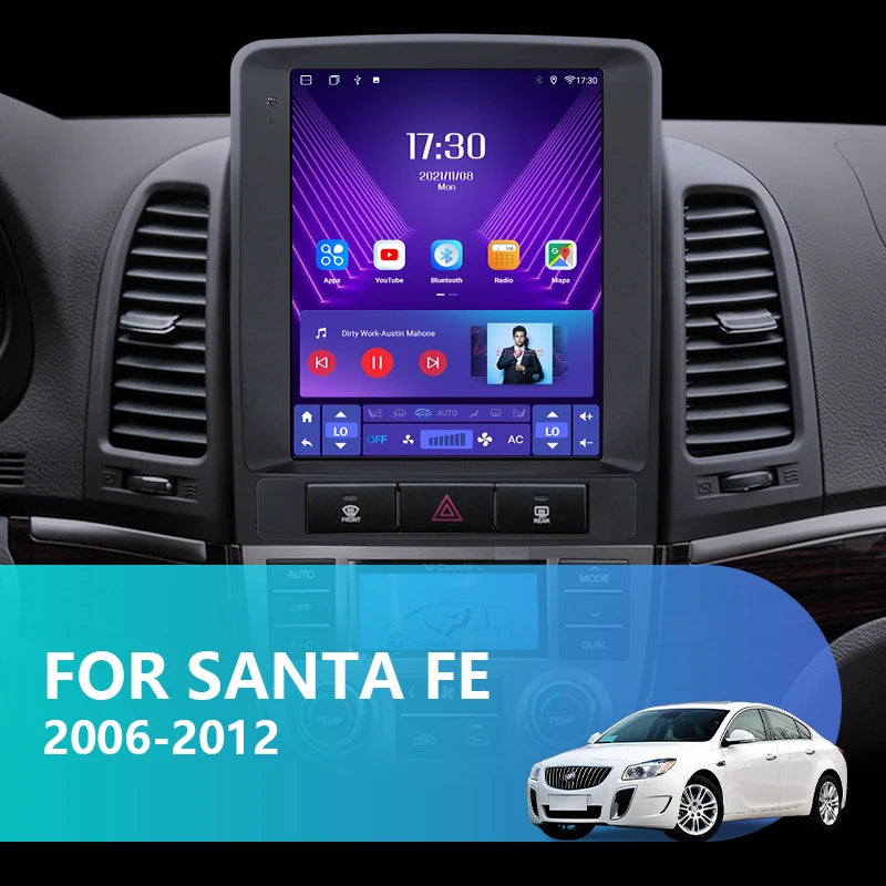 Automobilinis radijas Hyundai Santa Fe 2006-2012, 9.7 colių Double Din Android GPS CarPlay Bluetooth