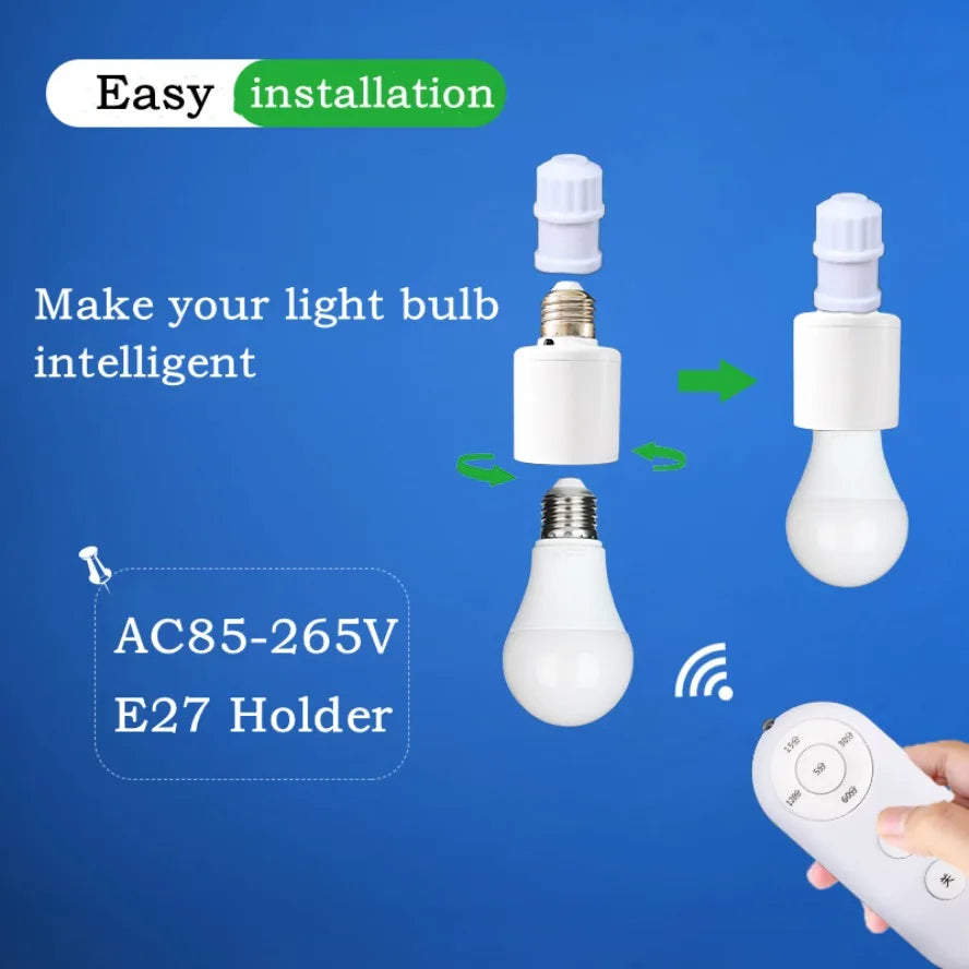 E27 60W Wireless Remote Control Smart Timer Switch &ndash; Effortless Lighting Control