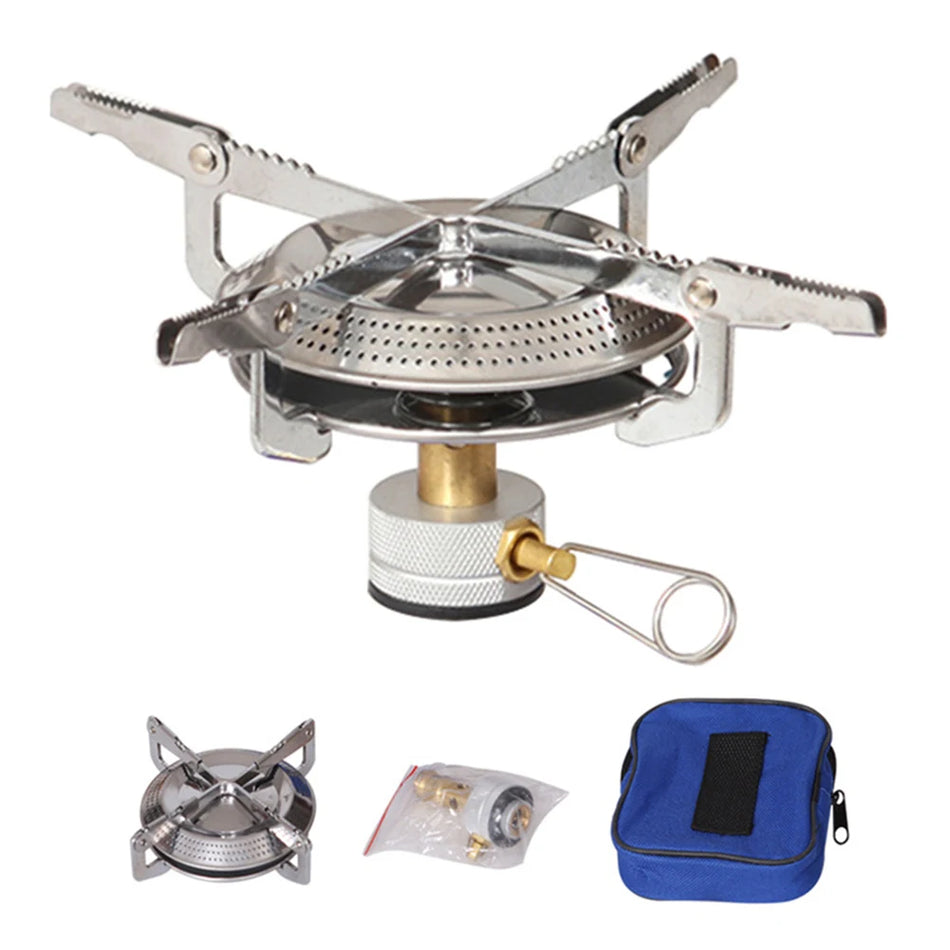 Camping Gas Stove Adjustable Mini Burner With Storage Bag