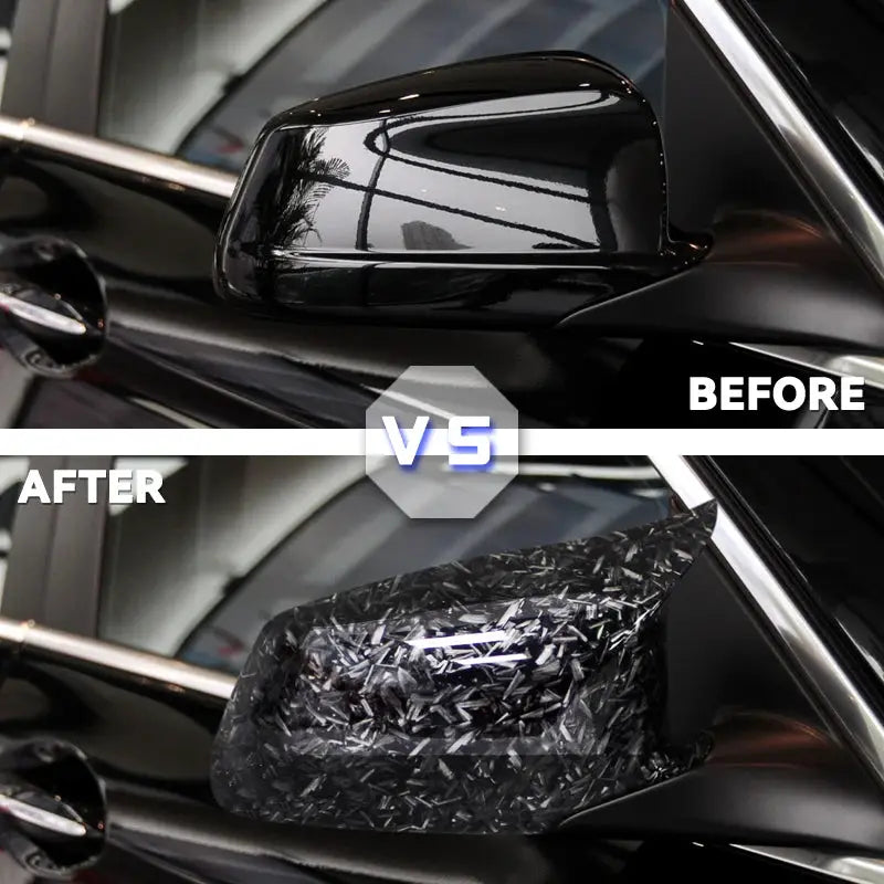 F10 F11 Car Rearview Mirror Cap Side Mirror Covers Carbon Fiber Style Black Fit For BMW 5 Series F18 Pre-LCI 2010-2013 by InterCyprus Trading Ltd