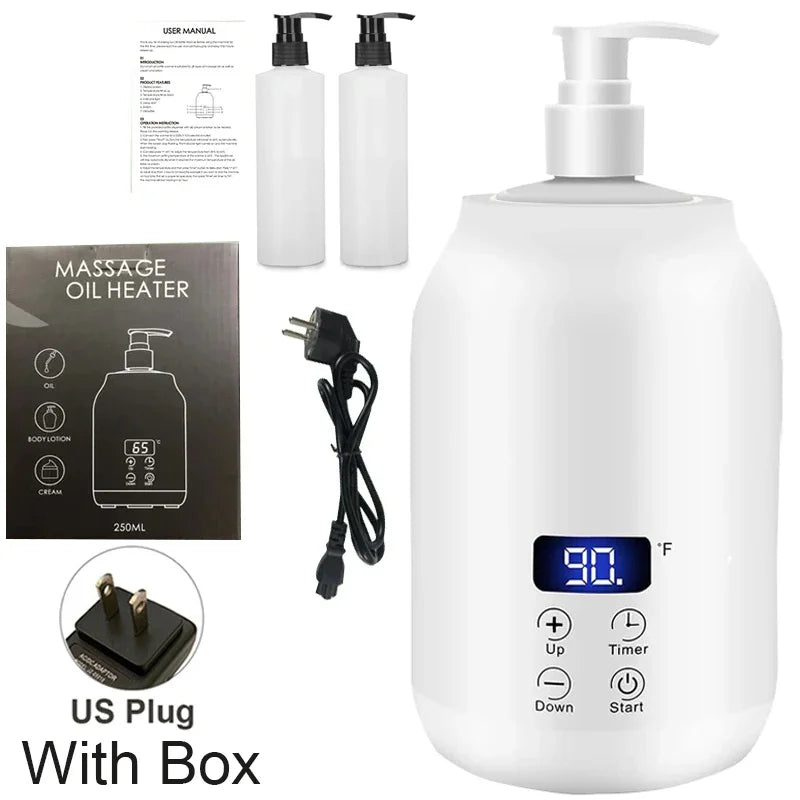 Massage Oil Heater With LED Screen &ndash; Digital Display White-US Plug
