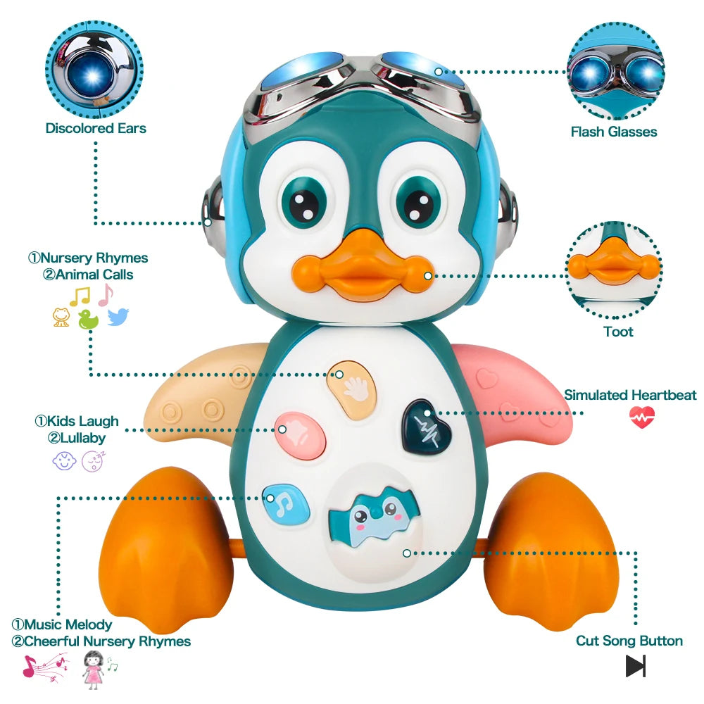 Musical Penguin Crawling Toy &ndash; Interactive Developmental Fun
