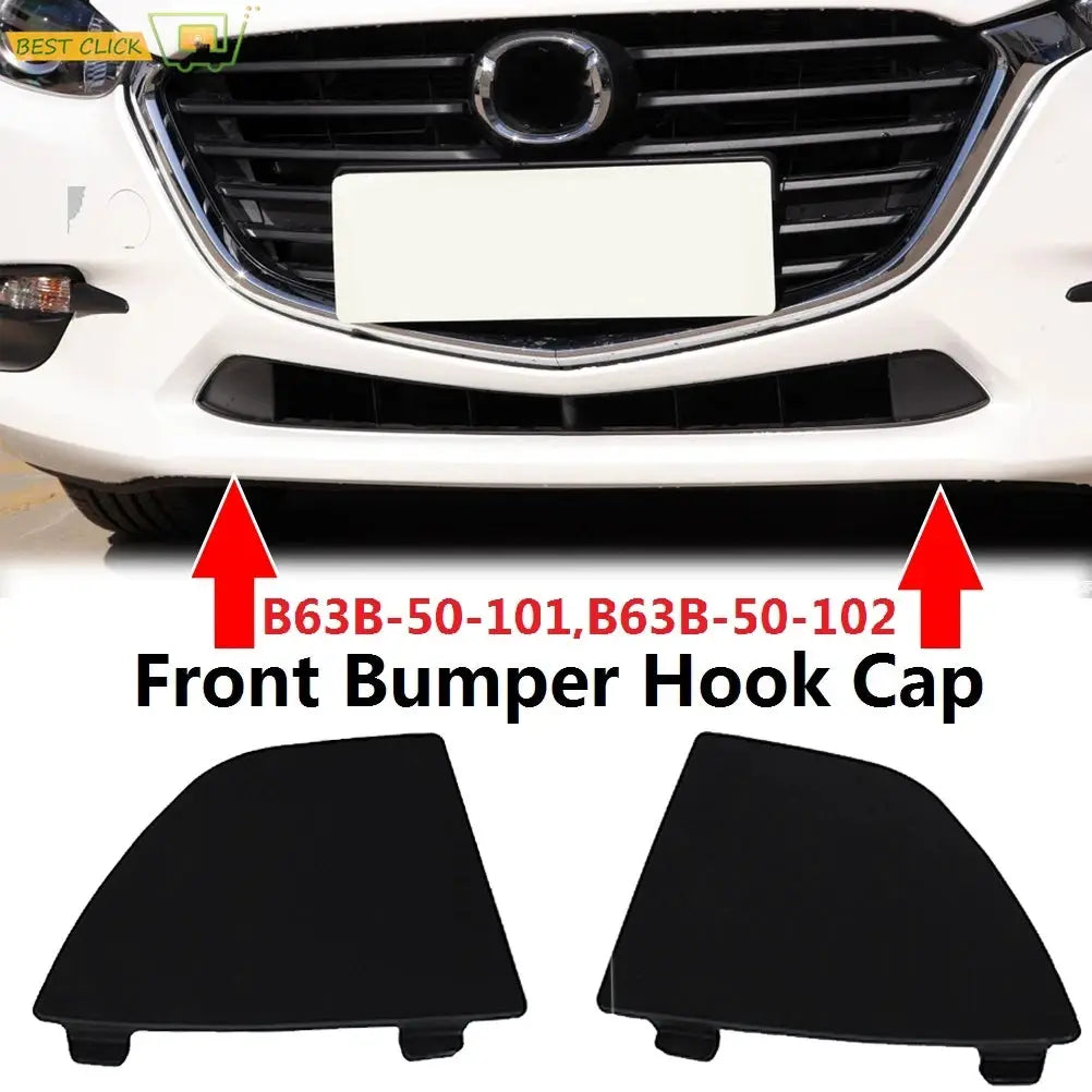 Car Front Lower Bumper Tow Hook Eye Cover Grille Caps For Mazda 3 2016 2017 2018 B63B-50-101 B63B-50-102 Replacement Trim Part by InterCyprus Trading Ltd