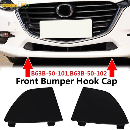 Car Front Lower Bumper Tow Hook Eye Cover Grille Caps For Mazda 3 2016 2017 2018 B63B-50-101 B63B-50-102 Replacement Trim Part by InterCyprus Trading Ltd
